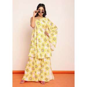 Conjunto de Dos Piezas para Mujer con Top Corto Estampado y Falda Lateral, Atuendo Elegante con Silueta Fluida y Estilo Moderno - Product Image 4