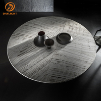 Table et chaises rondes en marbre pour salles à manger d'hôtels et de villas ; Table de luxe moderne minimaliste personnalisable