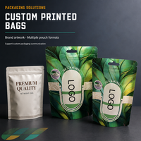 Sac transparent imprimé sur mesure avec fermeture éclair pour l'emballage de collations comme le pop-corn, les noix et plus encore, refermable