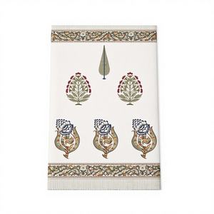 Jaipuri Pigment Printed Floral Waffle Cotton <b>Hand</b> <b>Towel</b> Super Soft Quick-Dry Non Toxic Dyes Eco Friendly Indian Artisan Crafted - Product Image 1