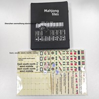 Fourniture d'usine : Mini Mahjong 20 cm en mélamine massif sculptée, avec boîte de voyage en cuir et dés de jeu