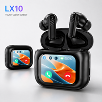 Écouteurs sans fil LX10 ANC avec étui à écran tactile, affichage numérique, réduction de bruit ANC+ENC, son HIFI, étanchéité IPX3, son directionnel