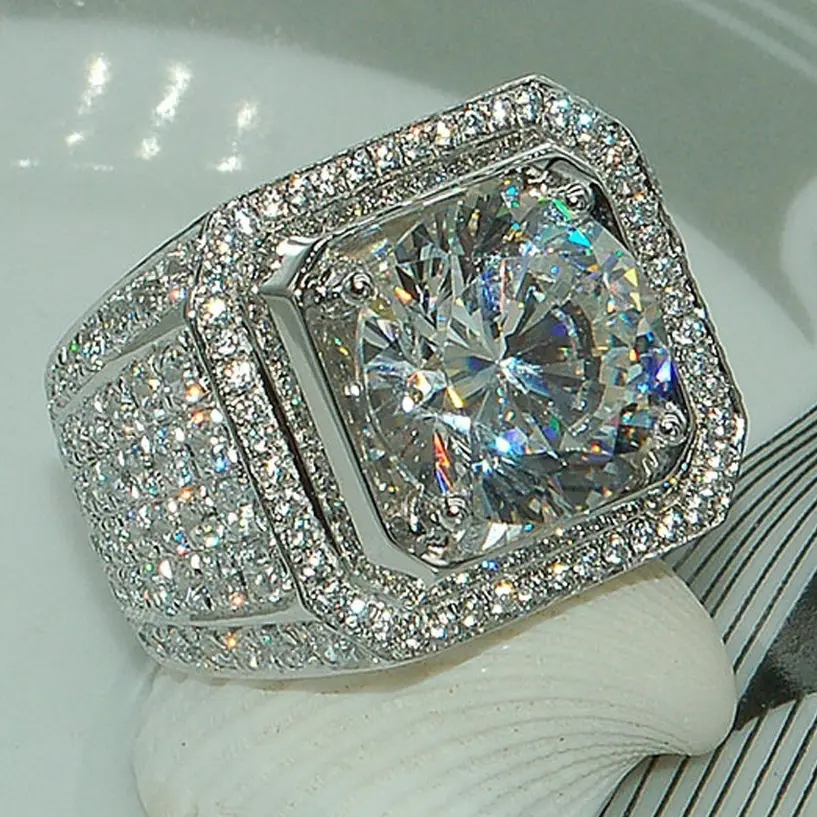 Luxury Fashion Men Women Zircon Jewelry Rings Male Diamond Bridal Engagement Wedding Trendy Finger Ring