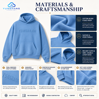 Sudadera con Capucha para Hombre, Marca Hip-Hop, 100% Algodón, Felpa, Secado Rápido, Transpirable, Unisex, Invierno, Casual, Lisa, 300 Gramos