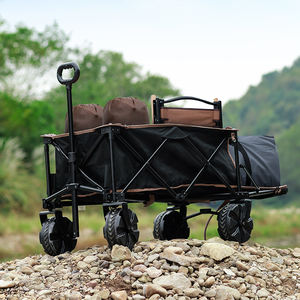 STARRYHEART Outdoor Collapsible Camping Cart 600D Oxford Metal Utility Shopping Garden Beach <b>Folding</b> <b>Wagon</b> - Product Image 6