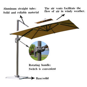 Parasol en aluminium imperméable à la pluie, Logo, personnalisable, pour l'extérieur, patio, grande taille, populaire - Product Image 2