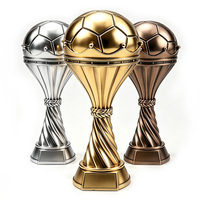 Trofeo de Fútbol de Resina Grande al por Mayor, Chapado en Oro, Plata y Bronce, Copa de Campeón de Fútbol Personalizada para Campeonato de Liga, de Fábrica