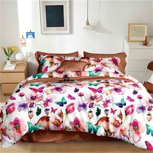 New Fashion Latest Reactive Printing Comforter Cover Bedding Set 90gsm Polyester Duvet Cover Set