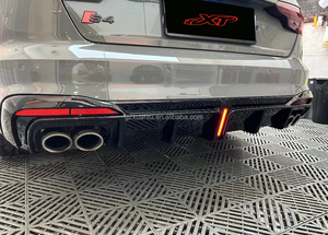 ABS Brillant Noir Carbone Motif Spoiler Lèvre Pour <span class=keywords><strong>Audi</strong></span> A4 <span class=keywords><strong>S4</strong></span> B10 Sport Berline Pare-chocs Arrière Diffuseur Bodykit <span class=keywords><strong>2020</strong></span> + - Product Image 4
