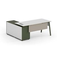 Conjunto de Escritorio Ejecutivo Modular Moderno y Ecológico en Forma de L, Adecuado para Trabajo Administrativo, con Garantía de Dos Años