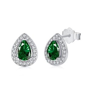 925 Sterling Bạc Đẹp Cổ Điển Cổ Điển Thời Trang Đồ Trang Sức <span class=keywords><strong>CZ</strong></span> 4*6Mm Màu Hình Dạng Quả Lê Đá Vàng Mạ Stud Bông Tai - Product Image 1