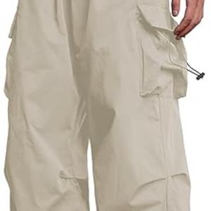 Pantalon décontracté ample pour homme, style parachute, Y2K, avec cordon de serrage, poches - Product Image 4