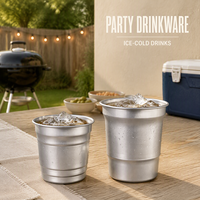 Gobelet de stade réutilisable et mince en aluminium noir de 12 oz, incassable, promotionnel, recyclable, pour fêtes, sans couvercle