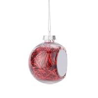 2025 Sublimation vierge décorations d'arbre de Noël fournitures ornement personnalisé ensemble de boules de Noël en plastique