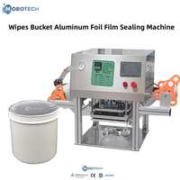 Machine de scellage de seau de grand diamètre personnalisée scellant de film de feuille d'aluminium pour lingettes humides seau en plastique de fromage PP PE