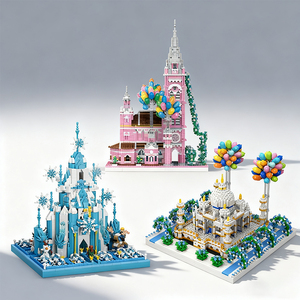 Moyu MY92001 92025 Taj Mahal สีชมพูปราสาทหิมะน้ำแข็งในฝันสวนโลกที่มีชื่อเสียงทางประวัติศาสตร์สถานที่สำคัญทางสถาปัตยกรรมอาคาร - Product Image 1