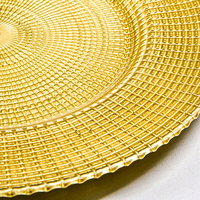 Assiettes de présentation en verre créatives, électroplaquées, faites à la main, style classique, pour la vente en gros