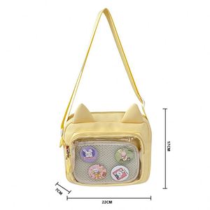 Large-capacity Transparent Nylon Ita <b>Bag</b> <b>for</b> Anime <b>Girls</b> High Appearance Portable Crossbody Handbag Water Resistant Campus Style - Product Image 2