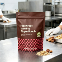 Sachet refermable personnalisé à faible MOQ, anti-odeur, recyclable, en plastique alimentaire, pour 500g d'aliments secs