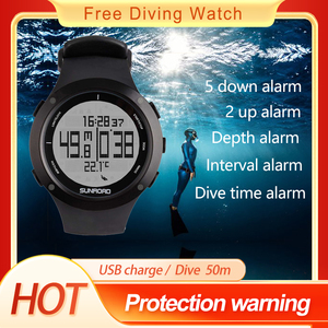 Montre intelligente Sunroad pour la plongée libre, étanche jusqu'à 50 m de <span class=keywords><strong>profondeur</strong></span>, montre numérique unisexe, entraînement en piscine, plongée avec la lance, chronographe, réveil - Product Image 4