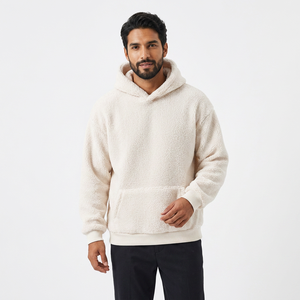 Sudadera con capucha y cremallera para hombre, estilo sherpa, con hombros caídos y corte holgado, servicio de pedidos al por mayor para minoristas independientes - Product Image 1