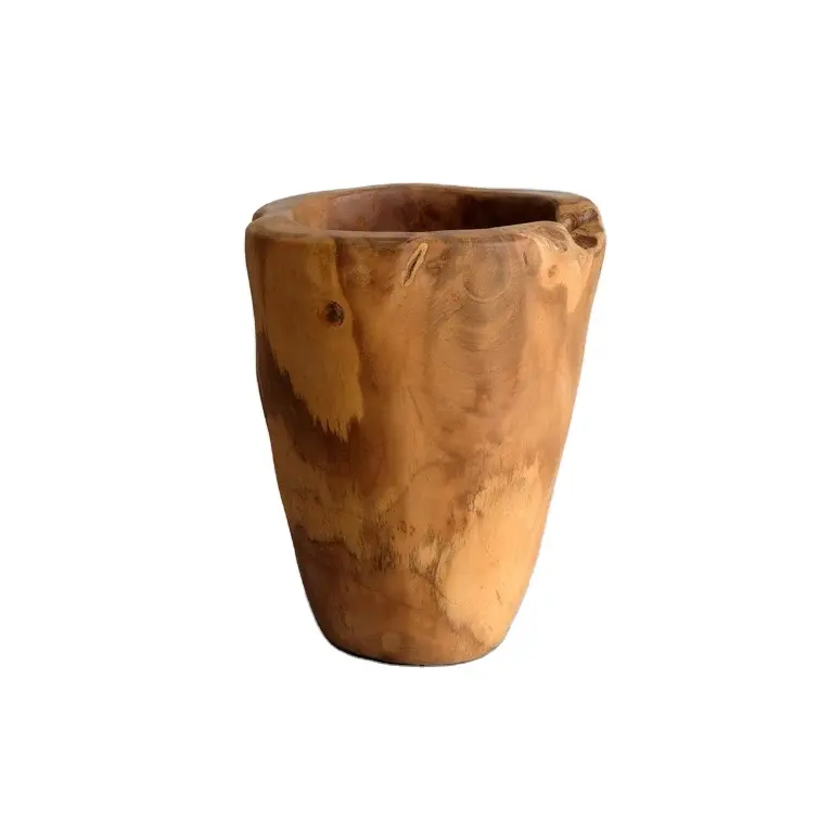 wholesale 12'' Wood Decorative Bowl root wood bowl for home decora wooden flower vase for decora center pieces