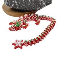 Großhandel 3D-Gedruckter Beweglicher Lebkuchen-Drachen-Ornament, Schneeflockenflügel PLA-Drachen-Statue, Weihnachtliche Tischdekoration Figur