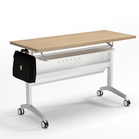 Table de conférence pliable en métal LIWEI avec roulettes, pieds en acier et étagère de rangement - Mobilier de réunion de bureau commercial moderne