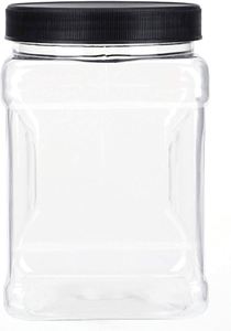 Clear Food Grade PET Plastic Square Grip Baby Food Storage <b>Jar</b> with Screw Top Cap BPA Free Eco Friendly Custom Logo 2300ml - Product Image 2