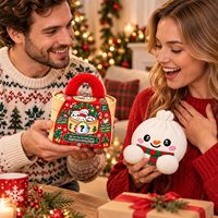 Jouets en peluche Squishies Dumpling Mignons et Moelleux, Dumplings en Peluche dans un Panier, Jouets en Peluche Dumpling de Noël