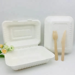 サトウキビBagasse Clamshellフードボックスバーガーボックス生分解性ボックス - Product Image 5