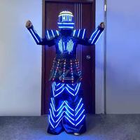 Costume de robot LED lumineux Shengchi pour femme avec casque multicolore pour bar, fête, spectacle sur scène