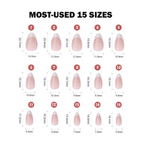 Faux ongles pré-fabriqués style French Manucure, courts, forme amande, boîte de 150 pièces, ongles à presser