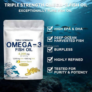 Suplemento de Omega 3 de 4200 mg con Sabor a Limón, Sin Gluten, de Pesca Salvaje, con EPA y DHA, Cápsulas de Gel Suave de Aceite de Pescado de Triple Potencia - Product Image 4