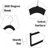Perchas de Plástico Aterciopeladas de Tres Capas, Ahorro de Espacio, Antideslizantes, con Gancho Giratorio de 360 Grados para Armario, Jeans, Pantalones, Bufandas y Corbatas