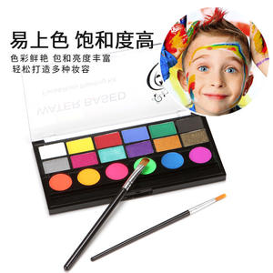 Halloween 18 couleurs <span class=keywords><strong>peinture</strong></span> corporelle soluble dans l'eau Non toxique respectueux de l'environnement peint en boîte <span class=keywords><strong>visage</strong></span> de fête de vacances - Product Image 4