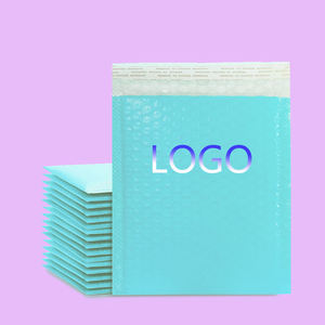 Bolsa de Burbujas de Película Extruida Azul Bebé 15x18+4CM, Gruesa, Ecológica, Biodegradable, para Cosméticos, Joyería, CD, con Logotipo Personalizado - Product Image 1