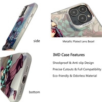 Coque de téléphone Demon Anime pour 15 Pro Max, design manga 3D en relief argenté, matériau TPU, antichoc, anti-traces de doigts