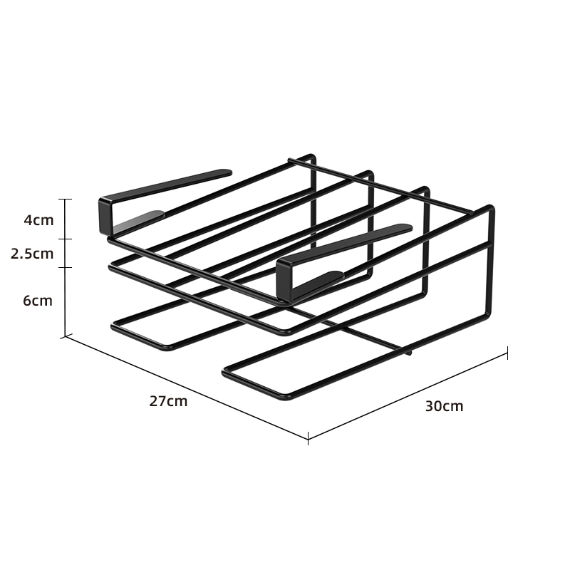 Grand support pour planche à découper + support pour couvercle de casserole - noir