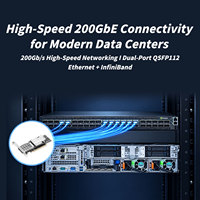 Carte adaptateur double port QSFP112 PCIe 5.0 X16 NVIDIA Connect X-7 MCX755106AS-HEAT 200GbE NDR200 pour IA et HPC (vente en gros)