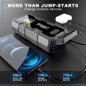 Kit de démarrage d'urgence puissant 2000A pour voiture, chargeur rapide de batterie de voiture 16000mAh, booster intelligent portable, pack de démarrage d'urgence - Product Image 6