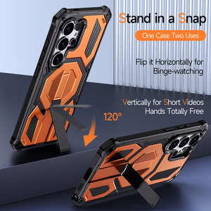 Coque magnétique pour Samsung S26 Ultra avec béquille et cadre avant, compatible S26 Edge S25 Plus S24 FE, protection robuste contre les chutes, coque rigide - Product Image 4