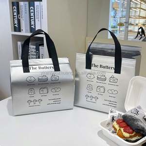 กระเป๋าเก็บความร้อนแบบหุ้มฉนวนอะลูมิเนียมฟอยล์สำหรับส่งอาหาร พิมพ์ลายได้ตามต้องการ ใช้สำหรับใส่กล่องอาหารกลางวัน หรือใส่ของช้อปปิ้ง - Product Image 1