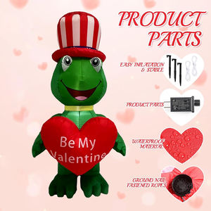 Grande grenouille gonflable géante de 1,80 m, étanche IP44, avec chapeau haut et cœur, « Soyez mon Valentin », cadeau pour couples, famille et enfants - Product Image 6