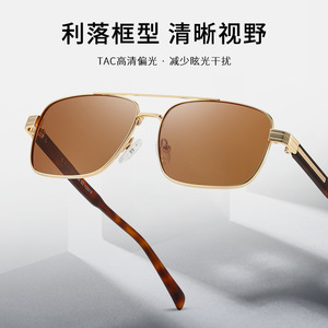 Wanda Men's Polarized Rectangle Sunglasses UV400 Full Rim Driving Fashion <b>Eyewear</b> S15221 - Product Image 2