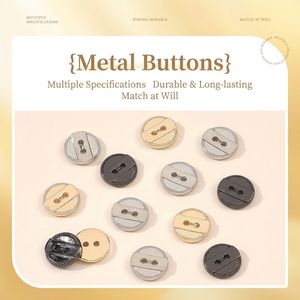 Boutons décoratifs en alliage à deux œillets de style rétro, <span class=keywords><strong>anti</strong></span>-décoloration, plaqués, vente en gros pour la production de vêtements de mode - Product Image 4