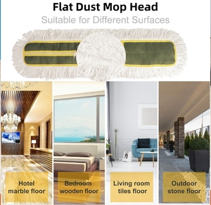 Testina per <span class=keywords><strong>Mop</strong></span> Professionale in Cotone Resistente per Pavimenti in Legno, Marmo e Piastrelle, Ricambio per Pulizia Professionale <span class=keywords><strong>60cm</strong></span> - Product Image 6