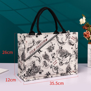 يربح الطيران بالجملة شخصية حقيبة حمل سادة شعار مخصص حقيبة تسوق قماش قطنية التسامي فارغ - Product Image 6