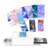 Máquina Portátil 3 en 1 de Impresión y Corte por Sublimación Térmica para Teléfonos Móviles, Impresora de Pegatinas con Imágenes Coloridas para la Parte Posterior de los Teléfonos