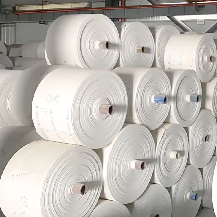 PP Woven Roll For Polypropylene Sack 50Kg Plain White PP Woven Bag